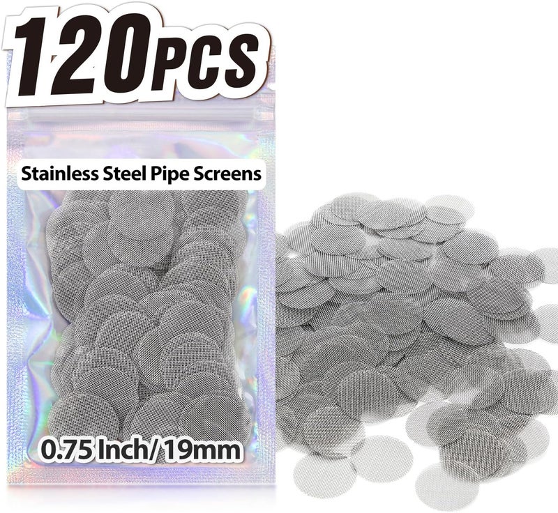 STANKER Pipe Screens 120pcs 3/4 Inch 19mm Stainless Steel Pipe Screen, 0.75 Inch Metal Mesh Filter Screen - Image 1